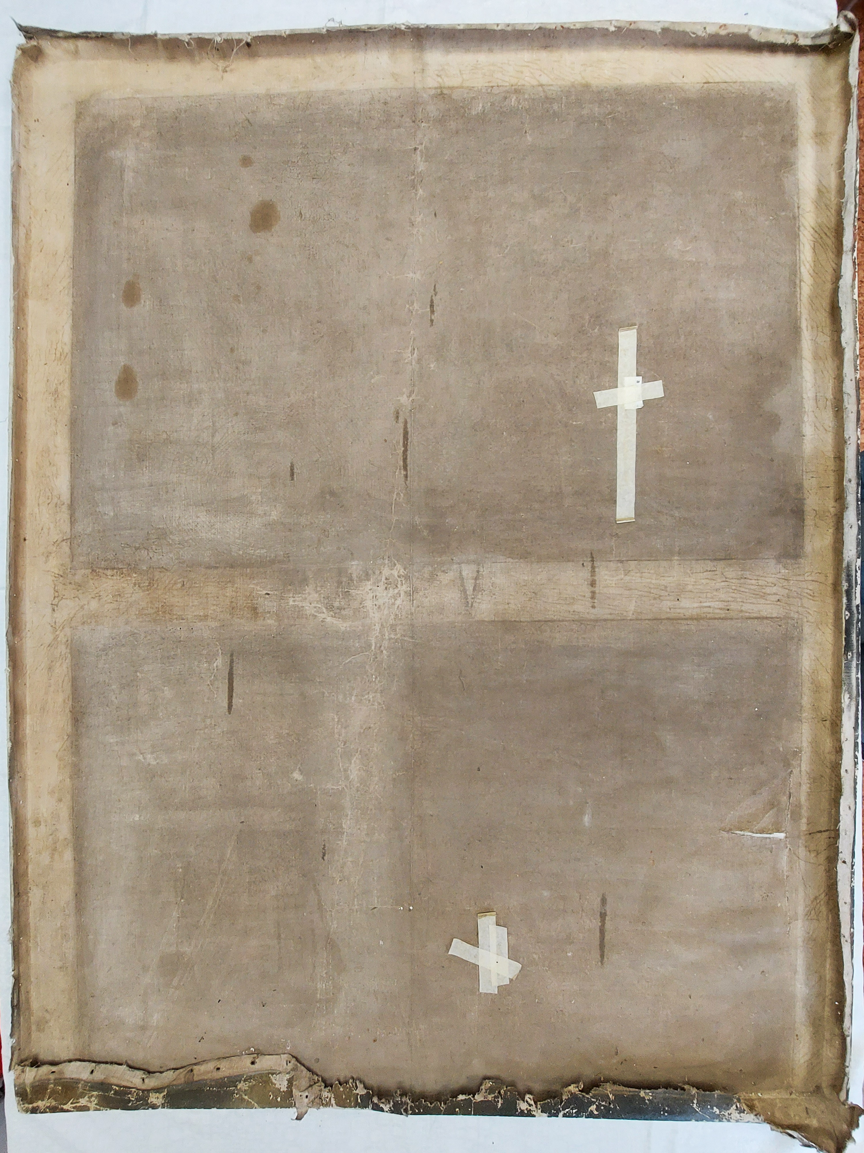 Aizmugures fragments pirms restaurācijas tiešajā gaismā