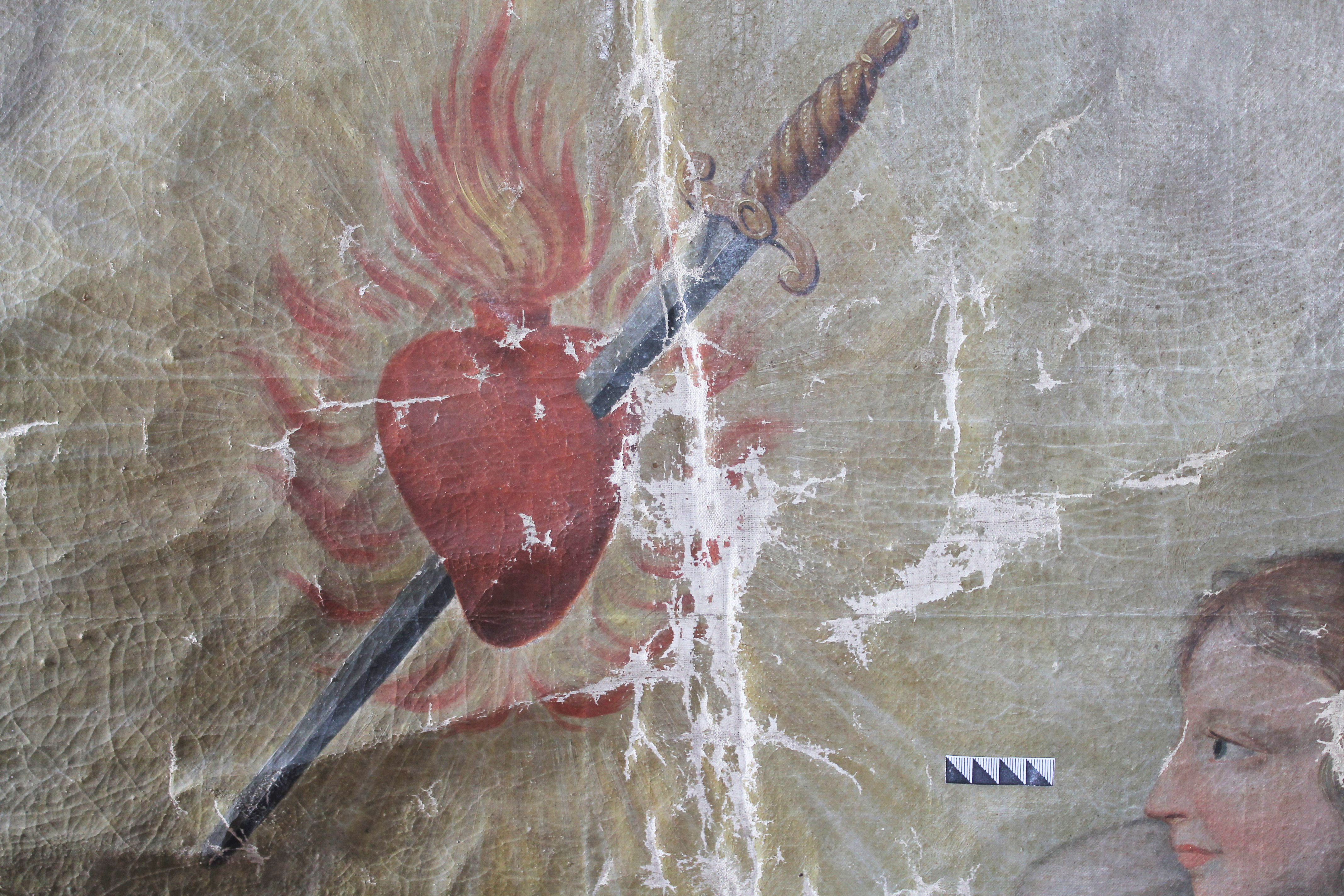 Fragments pirms restaurācijas tiešajā gaismā