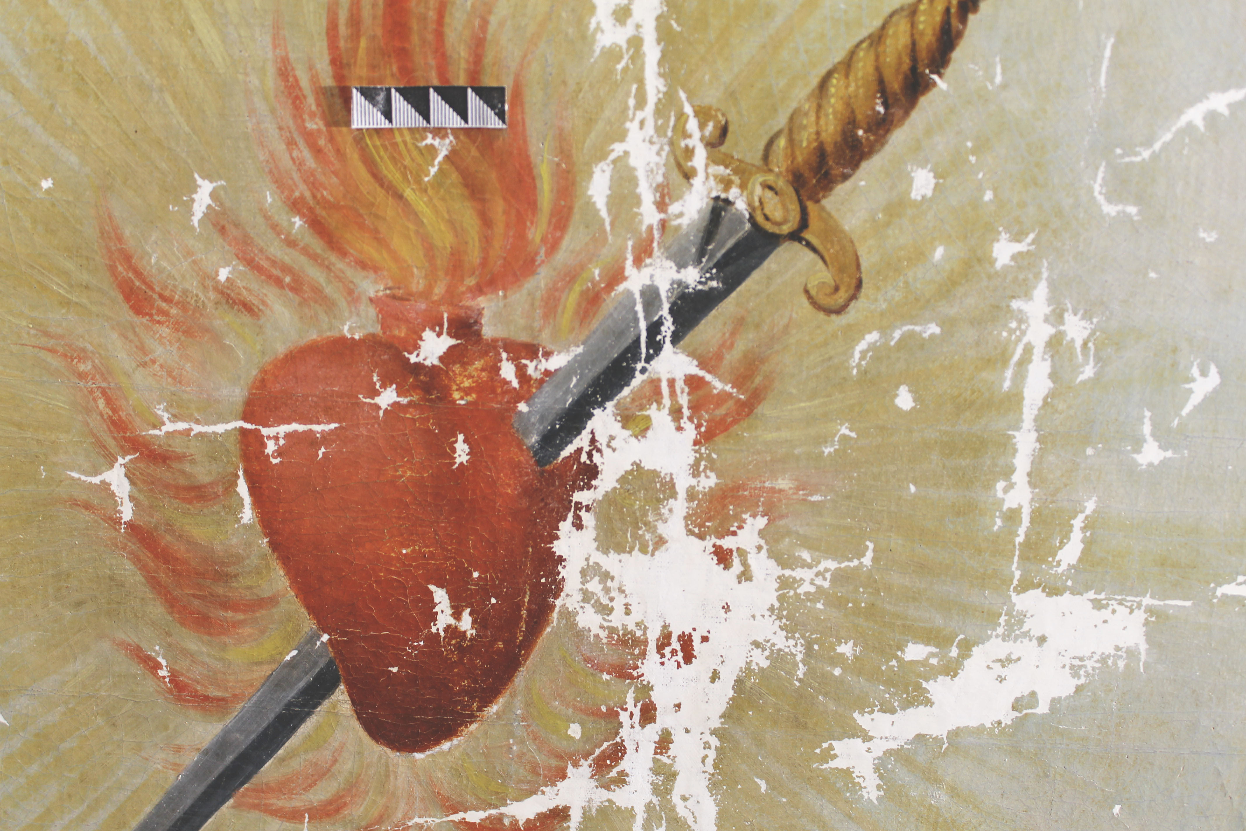 Fragments restaurācijas laikā tiešajā gaismā